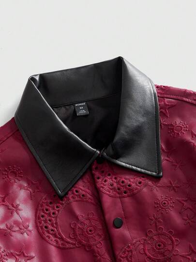 Street Life Veste courte de mode pour hommes avec motif brodé pour le trajet