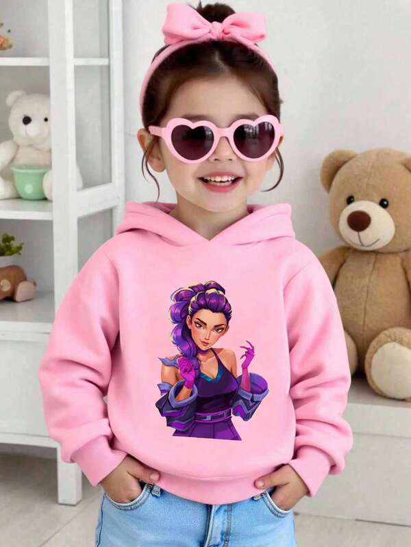 Hanorac cu mânecă lungă, model K-POP, drăguț, minimalist, casual, pentru fete tinere, potrivit pentru activități în aer liber, școală, sport în toamnă/iarnă