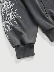 ROMWE Áo nỉ chui đầu họa tiết Đức Mẹ Đồng Trinh cỡ lớn dành cho nữ - màu đen - Xem 3