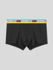 SHEIN 5pcs/Set Men's Letter Elastic Waistband Breathable Comfortable Boxer Briefs - Multicolor - View 4