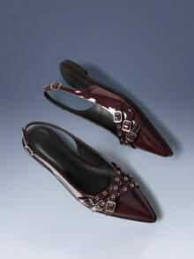 CUCCOO GRLICON 女士时尚平底乐福鞋，Y2K朋克风格，适合通勤、机车风、春夏、度假、旅行，2000年代风格 - 咖啡棕 - 查看 5