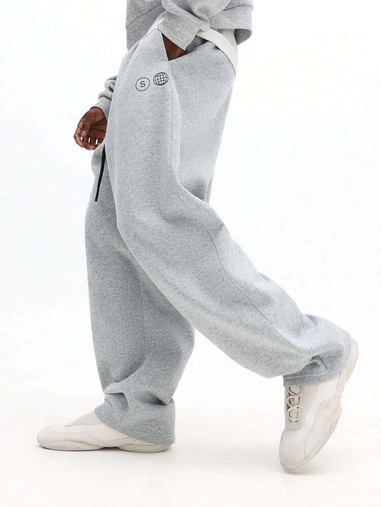 SUMWON Straight Leg Sweatpants With Drawstring Waist Casual Loungewear Jogger Pants With Side Pockets Plain