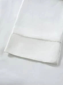 Manfinity Homme 男士撞色口袋前开襟长袖厨师衬衫厨师服男士白色领夹克男士厨师制服男士厨师衬衫白色厨师服 - 白色 - 查看 4