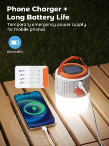 Teckwe Upgrade 2-IN-1 Solar Camping Lantern And Phone Charger,Solar Powered LED Portable Outdoor Lighting Lamp With Mobile Phone Charging Function,Inflatable LED Lamp For Camping,Hiking And Travel Emergency Light For Power Outages,Hurricane,Survival Kits