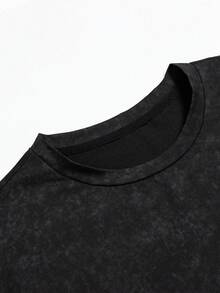 Sport MetroGents Men's Letter Print Round Neck Short Sleeve Sports T-Shirt, Summer Goth Gym Clothes - Black - View 3