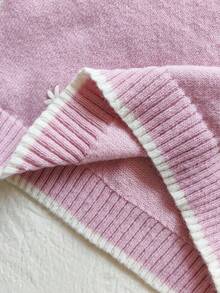 Vintaside Kids 2件套女童可爱花卉针织套装、上衣和裤子 - 粉色 - 查看 8