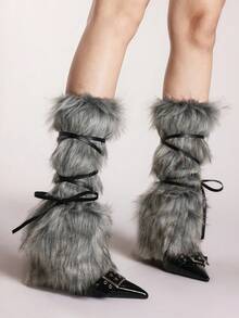 ROMWE Grunge Punk 1 par leopardmönstrade snygga och varma benvärmare för kvinnor - Multifärgad - Visa 1