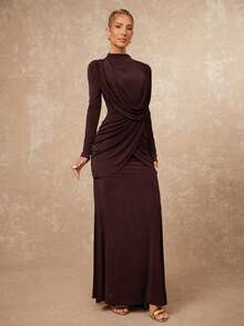 Lumalex Váy VITNOS Thu Đông Cao Cấp Thanh Lịch Màu Nâu Dệt Kim Xếp Ly Màu Trơn Eo Ôm Dáng Eo Thon Tay Dài Cho Nữ Trang Phục Thường Ngày Thường Ngày / Hẹn Hò / Dã Ngoại / Tiệc Đêm / Trang Phục Tụ Tập Phong Cách Mùa Thu Mới Cho Nữ, Váy Sang Trọng Cho Tiệc, Thời Trang Thu Đông Này, Trang Phục Thường Ngày Thanh Lịch, Đêm Dạ Hội, Mùa Thu Sang Trọng, Phong Cách Dự Tiệc, Trang Phục Cuối Tuần, Váy Quyến Rũ, Phong Cách Công Sở Thu Đông, Lãng Mạn Tinh Tế, Váy Đầm Lãng Mạn Quyến Rũ, Váy Dự Tiệc Mùa Thu, Váy Xếp Ly, Thường Ngày Công Sở, Váy Tốt Nghiệp Dạ Hội, Thích Hợp Cho Hẹn Hò, Đi Chơi, Đi Chơi Đêm, Đám Cưới, Ngày Lễ, Kỳ Nghỉ, Sinh Nhật - màu nâu - Xem 7