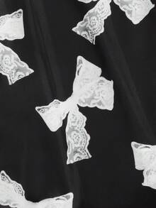 ROMWE Kawaii Túi đựng đồ họa tiết nơ thời trang, Túi tote mua sắm có thể gấp gọn, dung tích lớn, có ví đựng tiền xu - Nhiều màu - Xem 5