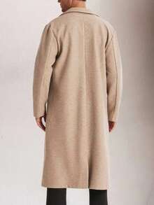 Airaco Giacca monopetto con collo a bavero, manica lunga, colore unito, di moda, autunnale, da uomo - Castano - Visualizzare 2