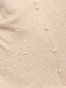 Nöista Sleeveless Halter Top Textured Fabric With Dot Patterns. Front Button Closure And Keyhole Neckline, Perfect For Summer , Evening Wear, Women, Spring. Women's Fashion. - Apricot - View 6