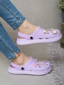 Women Flat Sandals - Lilac Purple - View 2