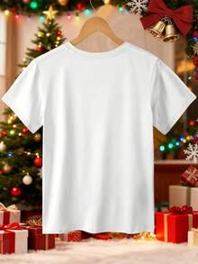 Maweii Plus Size Christmas Print Round Neck Short Sleeve T-Shirt - Multicolor - View 2