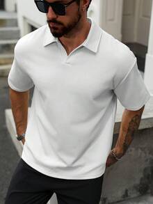Manfinity CasualCool Áo thun polo nam họa tiết thường ngày Manfinity Homme dành cho nam mùa hè màu trơn tay ngắn thường ngày đi làm Áo thun polo nam chơi golf Áo thun polo trắng nam Áo thun polo nam tay ngắn - trắng - Xem 6