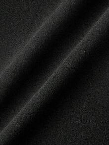 SHEIN MOD 女士优雅纯色3D立体花卉装饰连体裤，黑色连体裤，优雅黑色连体裤，玫瑰花装饰连体裤，吊带连体裤，阔腿连体裤，圣诞节，新年服装，圣诞派对服装，优雅，派对连体裤，时尚吸血鬼服装 - 黑色 - 查看 5