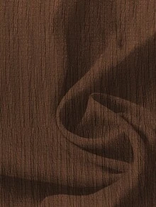 Rusticease 女士纯色盖袖休闲衬衫，适合夏季 - 棕色 - 查看 3