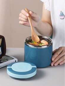 1 件/630 毫升不锈钢保温午餐盒套装带手柄，便携大容量食品容器 - 彩色 - 查看 3