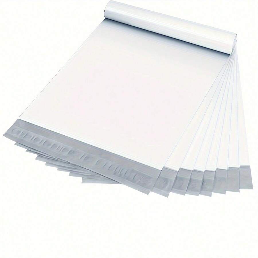 10个装自粘密封快递物流邮寄防水防尘包装袋，礼品包装运输袋返校 - 白色 - 查看 1