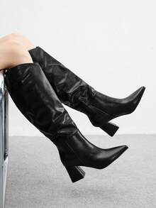 CUCCOO BIZCHIC Women's Classic Knee-High Black Boots - Black - View 4