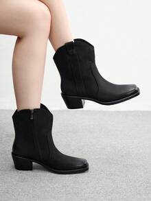 CUCCOO BIZCHIC Women's Fashionable Black Mid-Calf Boots - Black - View 1