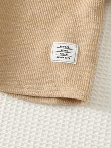 Cozy Pixies 2件套女婴柔软针织连帽衫和松紧腰裤套装 - 杏色 - 查看 6