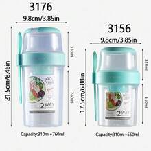 1 cốc đựng đồ ăn sáng mang đi, cốc đựng salad mang đi, hộp đựng sữa chua ngũ cốc yến mạch ăn nhẹ qua đêm, hộp đựng Parfait và hộp đựng nước sốt salad kèm nĩa cho bữa trưa, lọ đựng trái cây và rau củ - Nhiều màu - Xem 11