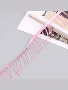 1 Yard Crystal Bead Fringe Trim - Pearl Tassel Edging For Costume Curtain Veil Decor, DIY Glamorous Stage Wear & Home Embellishment