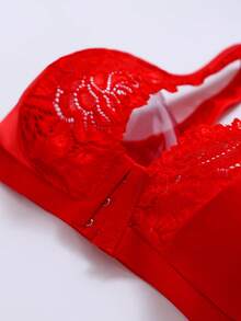 1 Stück Weihnachts-Spitzen-Patchwork Vorderverschluss Drahtloser BH Damen Wäsche BH