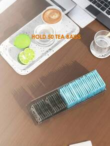 1-Piece Tea Bag Storage Box, Tea Bag Storage Box, Transparent Storage Rack, Tea Bag Storage Box, Sugar Bag, Coffee Bag, Spice Bag, Multi-Functional Plastic Storage Box, 2-Compartment Desktop Storage Box, Cabinet, Countertop, Food Storage Room Storage Box - Clear - View 9