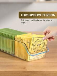 1-Piece Tea Bag Storage Box, Tea Bag Storage Box, Transparent Storage Rack, Tea Bag Storage Box, Sugar Bag, Coffee Bag, Spice Bag, Multi-Functional Plastic Storage Box, 2-Compartment Desktop Storage Box, Cabinet, Countertop, Food Storage Room Storage Box - Clear - View 1