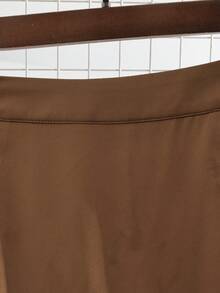 SHEIN Franclia Bộ đồ vest nữ cổ ve lật tay dài và chân váy midi xếp ly thanh lịch khi đi làm trong thành phố (không có thắt lưng) - trắng - Xem 6