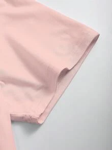 Manfinity Dauomo 男士街头风格圆领短袖基本款休闲T恤 - 淺粉色 - 查看 4