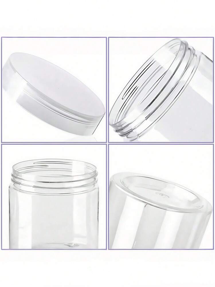 10 lọ nhựa trong suốt có nắp | Hộp tròn kiểu Mason có thể tái sử dụng đựng trái cây khô, mật ong, các loại hạt và đồ dùng nhà bếp - Trong sáng - Xem 3