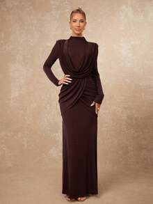 Lumalex Váy VITNOS Thu Đông Cao Cấp Thanh Lịch Màu Nâu Dệt Kim Xếp Ly Màu Trơn Eo Ôm Dáng Eo Thon Tay Dài Cho Nữ Trang Phục Thường Ngày Thường Ngày / Hẹn Hò / Dã Ngoại / Tiệc Đêm / Trang Phục Tụ Tập Phong Cách Mùa Thu Mới Cho Nữ, Váy Sang Trọng Cho Tiệc, Thời Trang Thu Đông Này, Trang Phục Thường Ngày Thanh Lịch, Đêm Dạ Hội, Mùa Thu Sang Trọng, Phong Cách Dự Tiệc, Trang Phục Cuối Tuần, Váy Quyến Rũ, Phong Cách Công Sở Thu Đông, Lãng Mạn Tinh Tế, Váy Đầm Lãng Mạn Quyến Rũ, Váy Dự Tiệc Mùa Thu, Váy Xếp Ly, Thường Ngày Công Sở, Váy Tốt Nghiệp Dạ Hội, Thích Hợp Cho Hẹn Hò, Đi Chơi, Đi Chơi Đêm, Đám Cưới, Ngày Lễ, Kỳ Nghỉ, Sinh Nhật - màu nâu - Xem 8