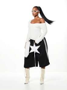 SUMWON WOMEN Fluffy Knit Scoop Neck Long Sleeve Bodysuit Fall Winter Cozy Sweater Top