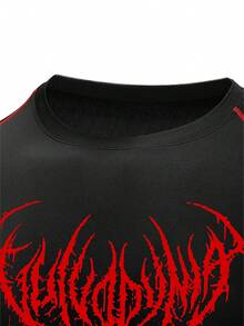 Manfinity Sport Corelite Áo thun thể thao tay raglan ngắn tay nam, kiểu dáng thường ngày, chất liệu co giãn, thích hợp cho tập gym, áo thun spandex nén dành cho nam. - màu đen - Xem 5