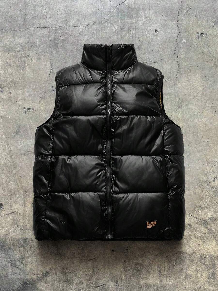 AXEPEAK 新款时尚秋冬男士无袖背心、百搭夹克 - 黑色 - 查看 1