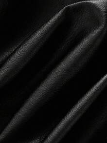 Ellevyn Women's Classic PU Leather Long Trench Coat With Faux Fur Collar, Autumn  Winter Clothes For Women   Fall Clothes For Women   Plush Autumn And Winter Cotton-Padded Jacket With Long Insulation - Black - View 17