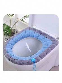 1pc Comfortable Toilet Seat, Household Toilet Seat, Washable Knitted