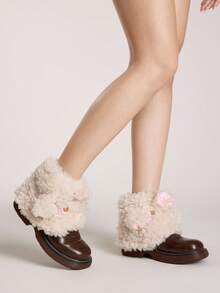 ROMWE Kawaii 女士护腿套 - 杏色 - 查看 2