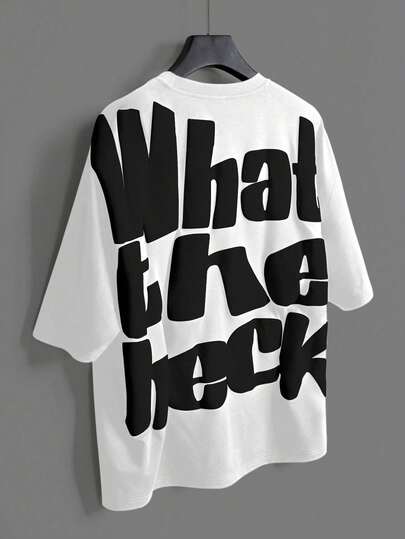 Coolqubz Teenage Boys' Oversized Graphic Print Round Neck Short Sleeve T-Shirt, Street American Style