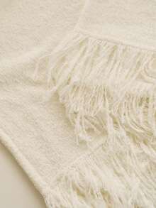 Cévolie Pull casual à franges pour femmes, couleur unie, polyvalent pour l'automne/l'hiver - Nude - Voir 7