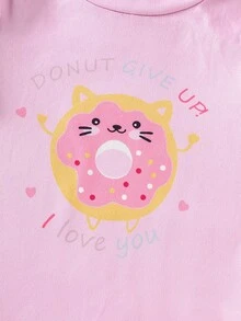 4pcs Girls Cartoon Graphic Long Sleeve Top And Leggings Casual Comfortable Homewear Set, Spring/Autumn Girls Cute Set Girl Sleep Wear Pjamas Set Summer For Girl Kid Girl Pajama Sets Cute Sleepwear,Snug Fit - Pink - View 8