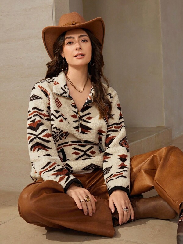 Wildy Sudadera con media cremallera para mujer, tops de manga larga para otoño/invierno