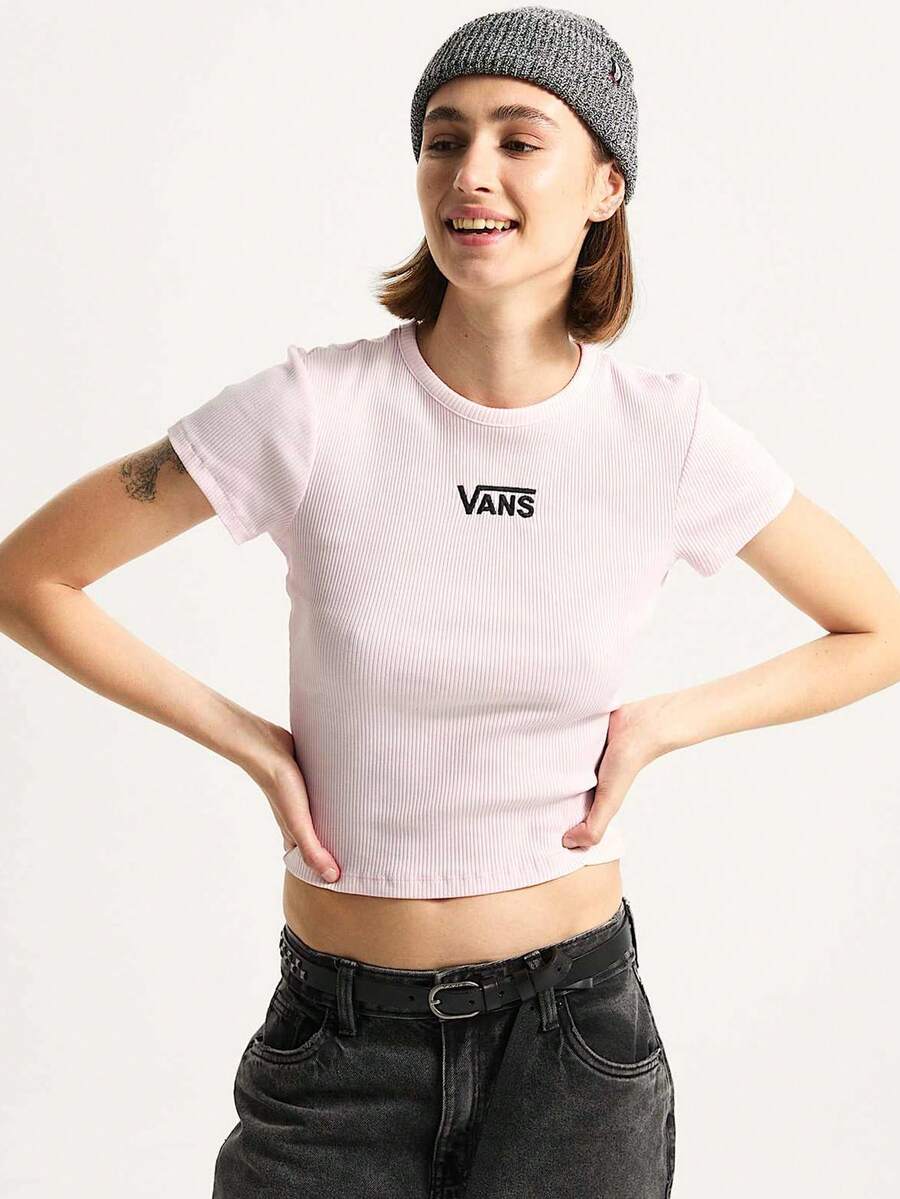 Vans قميص قطني وردي اللون من فانز كاميرون للنساء - وردي - مشاهدة 1