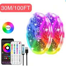 3ft-100ft Led Lights For Bedroom, Music Sync Color Changing Strip Lights With 44-Key Remote And APP Control RGB Strip Light, With Timing Function, Adjustable Brightness, For Bedroom Living Room Home Stair Decor, Festival Celebration Atmosphere Lighting, Wedding Atmosphere Decor Lights - Colored Light - View 13