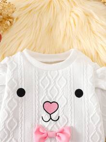 Conjunto de 3 piezas con oso lindo de otoño, conjunto de ropa para bebé recién nacido - Beis - Ver 7