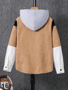 Tween Jungen Lässig Farbblock Patchwork Hoodie Shirt mit Taschen, geeignet für Herbst, Frühling, Winter, Outdoor-Spiel, Schule, Straße, Party und Zuhause Entspannung, hohe Preis-Leistung, Tween Jungen Jacken, Hoodies für Jungen, Jungen Kapuzenjacken, Teenager Hoodies Jungen, Jungen Hoodies, Tween Jungen Cord Jacke Herbst - Khaki - Übersicht 7