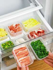 1pc Plastic Food Storage Box, Minimalist Clear Food Storage Container For Kitchen - transparent color - View 3