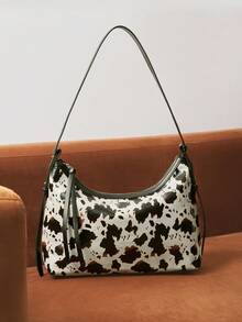SHECARRY Women's Cow Pattern Zipper Design Fashion Casual Shoulder Bag - Multicolor - View 1
